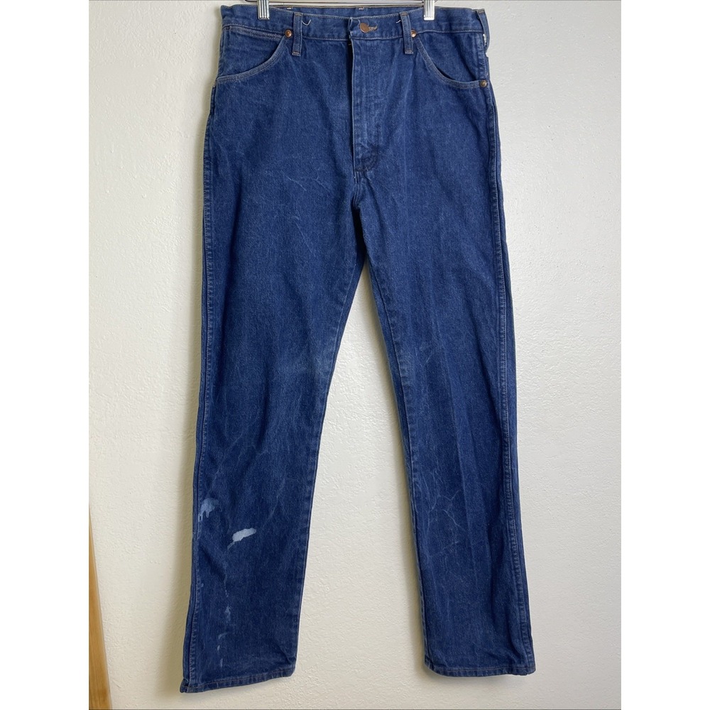 Vintage 90s Wrangler 13MW Cowboy Cut Original Fit Blue Jeans 35x34